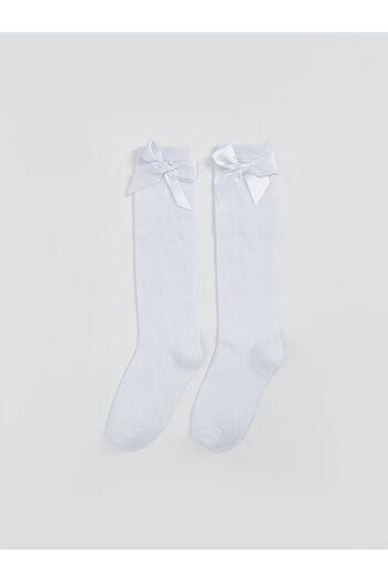 LC Waikiki Create Your Style from Uzg Store |   Bow Detailed Girl's Knee High Socks 2-Piece