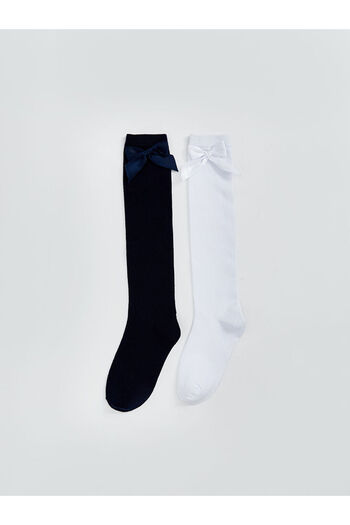 LC Waikiki Create Your Style from Uzg Store |   Bow Detailed Girl's Knee High Socks 2-Piece