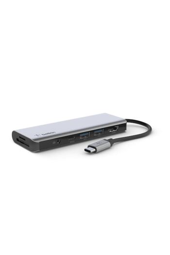 Belkin Multiport USB-C Hub 7-in-1, Belkin, Gray
