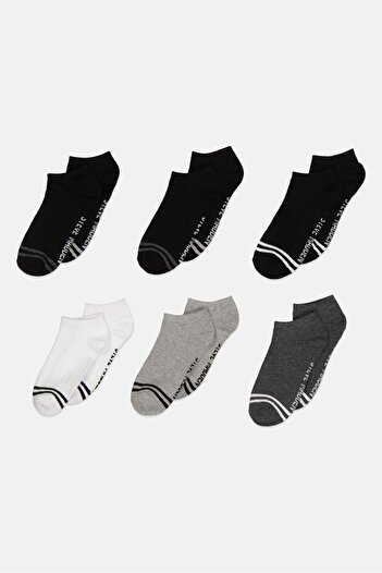 Steve Madden Women 6 Pair Brand Logo Low Cut Socks, Multicolor