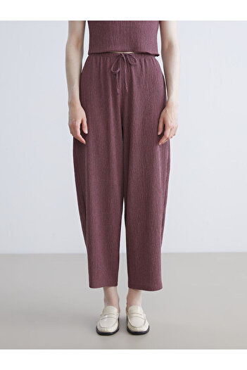 LC Waikiki Timeless Recommendations from Timeless Store |   Textured Women's Trousers with Elastic Waistband