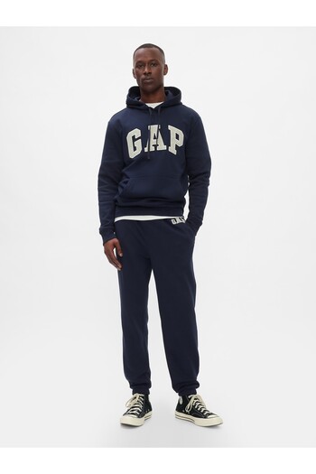 GAP Men's Navy Blue Logo Fleece Jogger Sweatpants