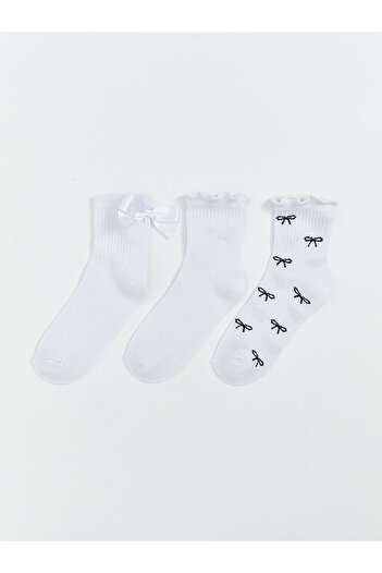 LC Waikiki Sparkling Selections from Shining Store |   Bow Detailed Girls' Socks, Pack of 3