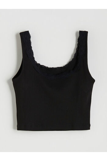 LC Waikiki Create Your Style from Uzg Store |   U Neck Lace Detailed Women's Tank Top