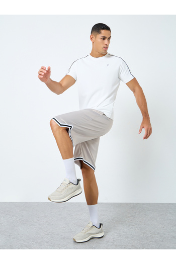 Styli Basketball Woven Shorts with Tape Hem Detail