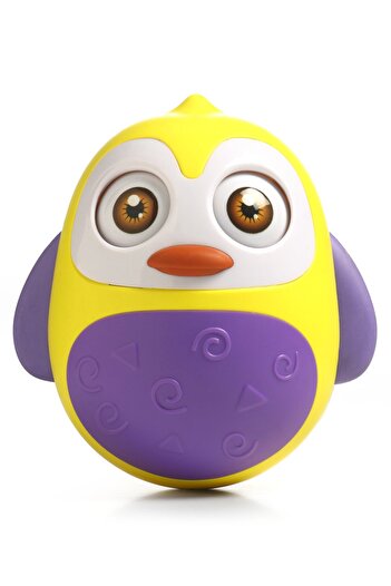 PlayNation لعبة رولي بولي بينجوين من بلاي نيشن، للأطفال من عمر 0 شهر فما فوق، 11.9 × 11.3 × 12.6 سم - أصفر وأرجواني
