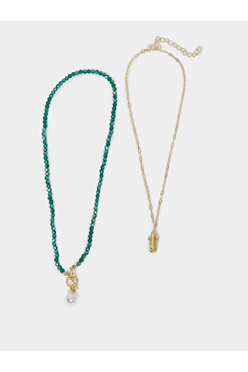 Styli Set of 2 - Beaded Necklace with Pearl Charm