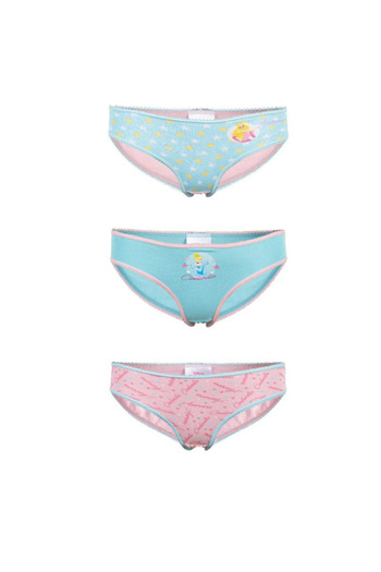 Disney Set 3 chiloti pentru fetite, 100% bumbac, multicolor, The Princess,