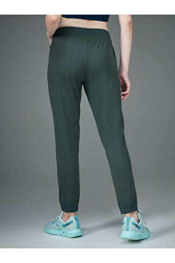 Technosport By Styli Women Green Solid 4-Way Stretch Joggers