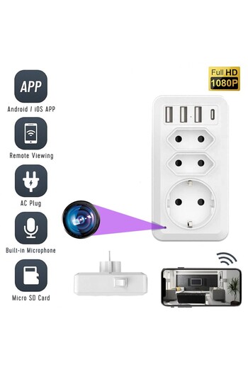OEM Camera Spion WiFi, TSS-C700 Ascunsa in Adaptor Priza , 3x Prize, 3x USB, Full HD, Audio-Video