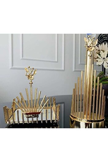AZADE BAKIR Gold Rice Japongul Roller and Rod Square Spoon Set of 2