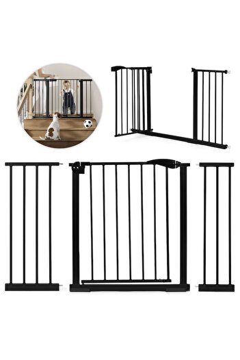 ideal STORE Safety Gate for Children and Pets, idealSTORE, Adjustable Width 74-132 cm, 77 cm Height, Black