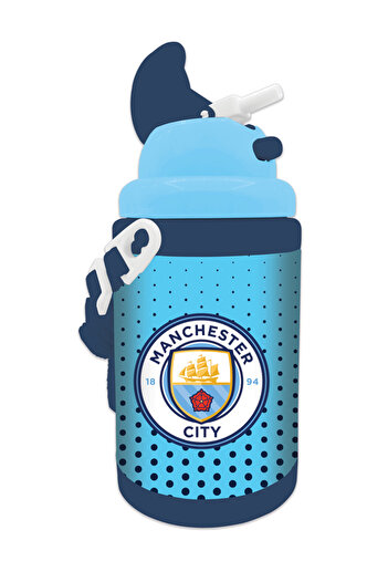 TSUMAB Manchester City FC Kids Water Bottle – 460ml – Flip Straw Lid with Strap