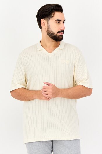Puma x One8 Men Sportswear Fit Short Sleeves Outdoor Polo Shirt, Beige