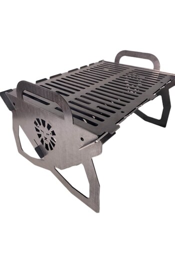motor starter Folding/portable steel table grill, heavy-duty, camping/garden 490 x 340 x 18 mm, 3 mm thick, n