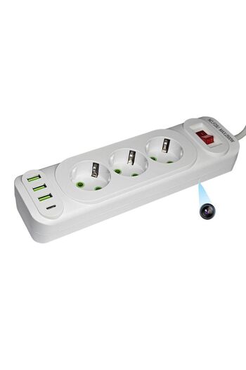 OEM WiFi Spy Camera, TSS-WSC-W, Hidden in Extension Cord, 3x Sockets, 3x USB, 1x Type C, Audio-Video, FH