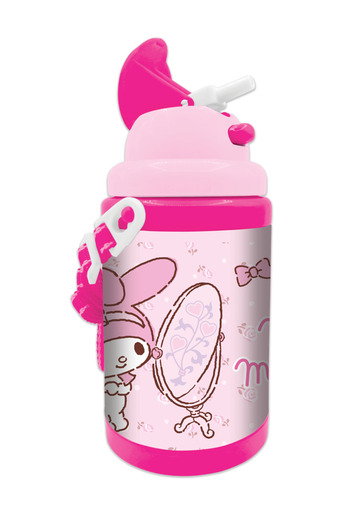 TSUMAB My Melody Kids Water Bottle – 460ml – Pink with Flip Straw Lid & Strap