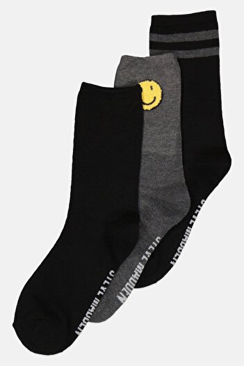Steve Madden Women 3 Pair Brand Logo Ankle Cut Socks, Multicolor
