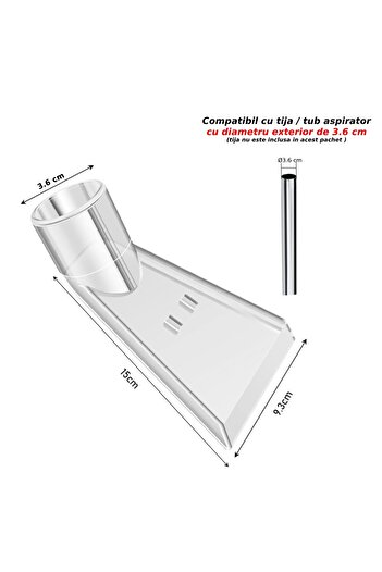 PAA-home Transparent vacuum head, compatible with wet and dry vacuum cleaners with a diameter of 3.6cm