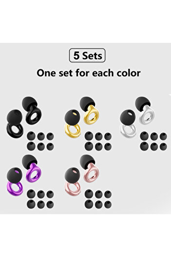 Choice 5sets-A Loop Quiet Ear Plugs for Noise Reduction for Sleeping Silicone Ear Plugs for Swimming Motorb