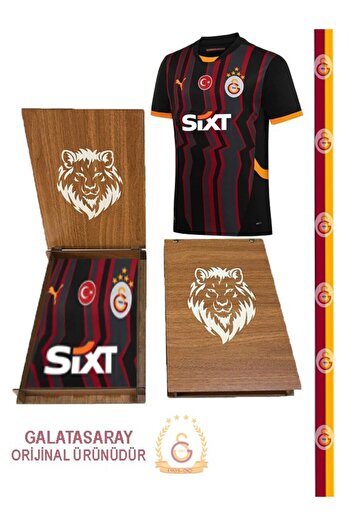 Galatasaray PumaOrijinal 24/25 5 Yıldızlı Alternatif Forma Hediyelik Aslan Ahşap Kutulu