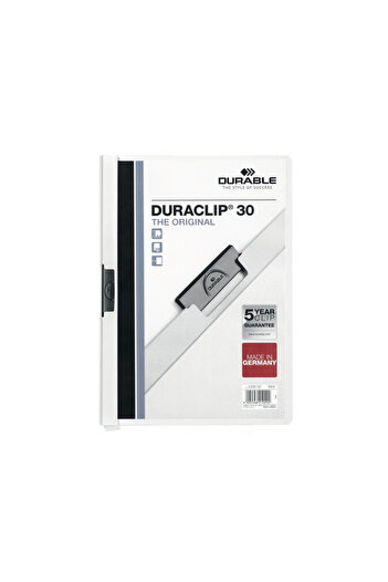 Durable Duraclip Original 30 Durable Plastic File, White