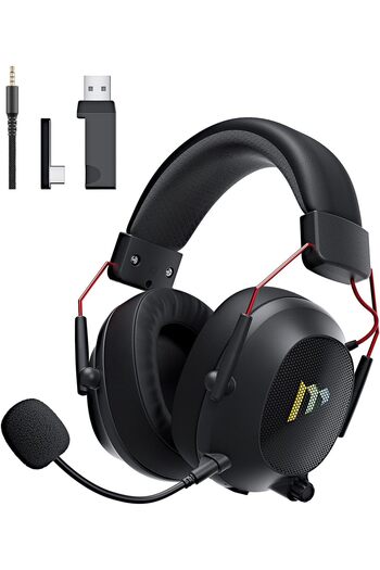 mytrix 2.4GHz Wireless Gaming Headset with Noise Cancelling Detachable Mic for PC/PS5/PS4/Switch/Mac