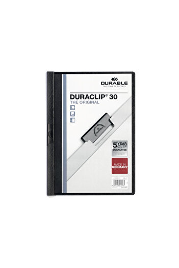 Durable Duraclip Original 30 Durable Plastic File, Black