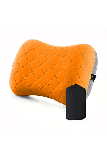 Choice Orange Ultralight Inflatable Camping Travel Pillow with Soft Washable Cover - Ergonomic Inflating P