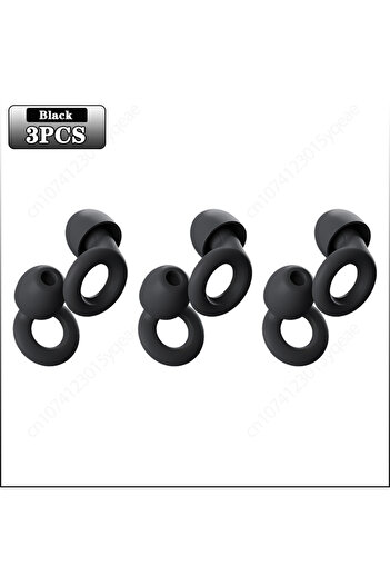 Choice Black-3PCS 20pcs Loop Quiet Ear Plugs for Noise Reduction for Sleeping Silicone Ear Plugs for Swimmi