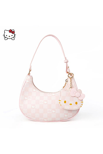 Miniso حقائب كتف بسحاب لطيفة للنساء بتصميم Hello Kitty من Sanrio Hello Kitty Y2K Kawaii تحت الإبط