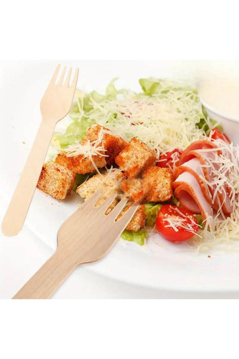 co arma 40 Pieces Natural Wood Disposable Forks