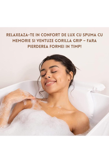TranquilBeauty TranquilBeauty Bath Pillow, Ergonomic Neck and Back Support, Waterproof, Memory Foam