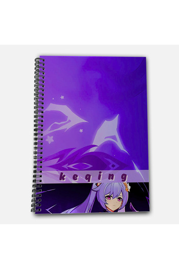 Define Moyas Genshin Impact Keqing Striped A4 School Notebook 72 Sheets Model 3