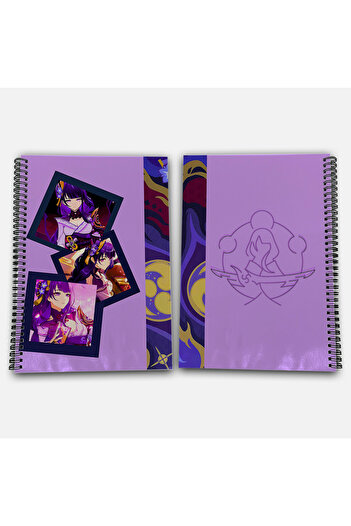 Define Moyas Genshin Impact Raiden Shogun Striped A4 School Notebook 72 Sheets Model 2