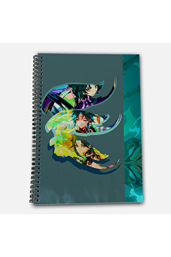 Define Moyas Genshin Impact Xiao Unlined A4 School Notebook 72 Sheets Model 2