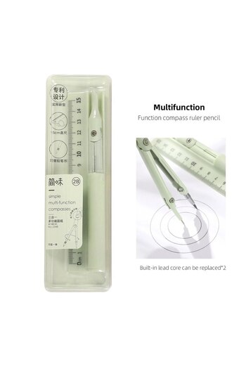 Choice green A Set of Three in One Multifunctional Compass and Ruler Integrated High Aesthetic Drawing Tool