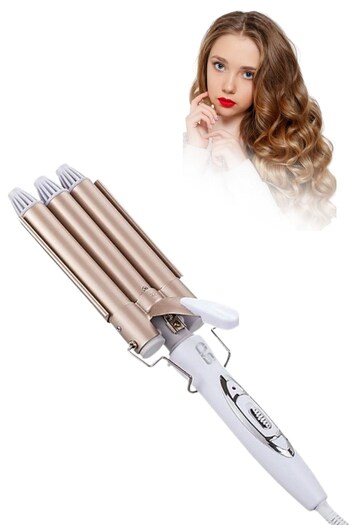 Buffer ®   Electric Hair Waving Tongs with 3 Heads – Fast and Lasting Beach Waves