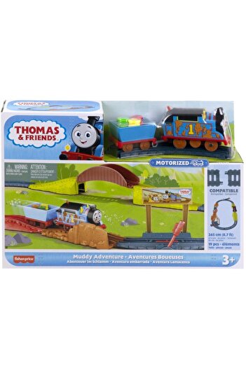 mattel Thomas Muddy Motorized Locomotive Playset