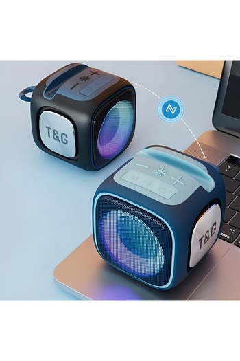 T&G Mini Rechargeable Bluetooth Speaker Portable Stereo Outdoor Speaker with Light