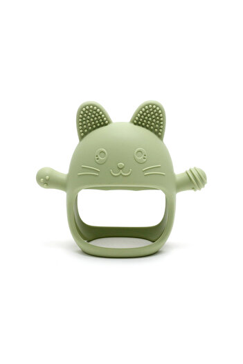 Choice green Baby Teething Mittens - Food-Grade Silicone Glove Chew Toy, Anti-Sucking Hand Guard, Cute Bunn