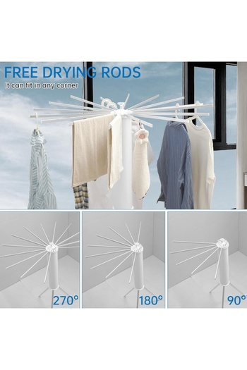 FOXMAG24 Vertical Clothes Dryer, Umbrella Type, Foldable, Aluminum Arms, Large Capacity, Compact