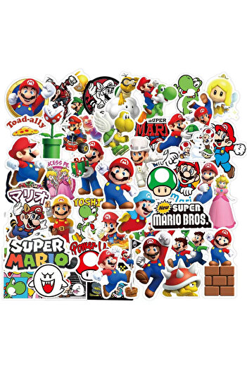 Miniso 50pcs 50pcs/Super Mario stickers refrigerator, phone case, laptop, suitcase decoration, cartoon stic