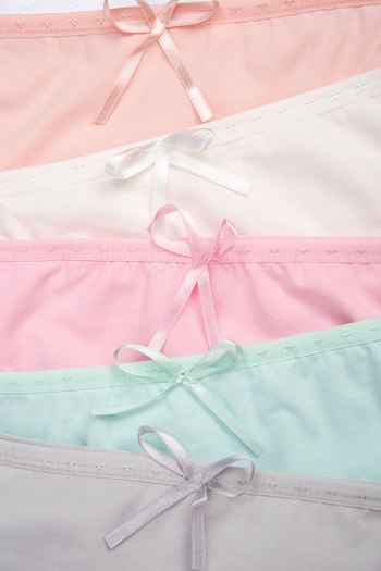 Happy Fox Chiloți de damă din bumbac, pachet de 5 - Lycra Super High Waist Bato Plus Size Roz-Somon-Mentol