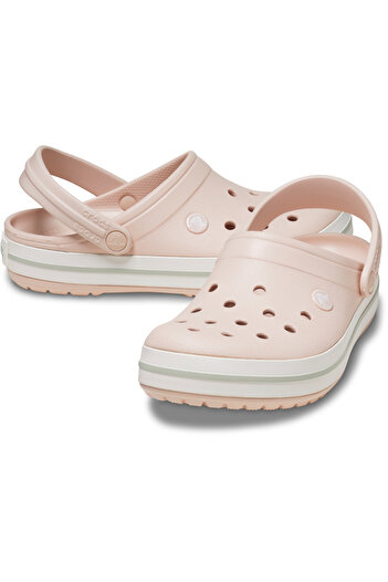 Crocs Women's Pink-White-Green Crocband Slippers 11016-6Ur