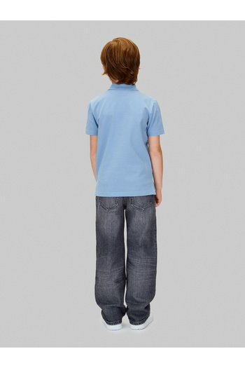 Calvin Klein Boys Faded Denim Essential Regular Short Sleeve Polo T-Shirt