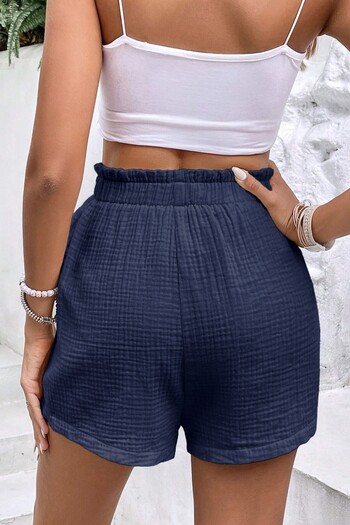 GHASSY CO. Ghassy Co. Women's 100% Cotton Muslin Vacation Home Inside/Outside Pocketless Lace-Up Shorts