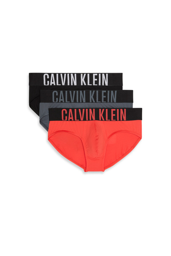 Calvin Klein مجموعة من 3 سراويل داخلية للرجال باللون الأسود/البني الداكن/الأحمر القرمزي