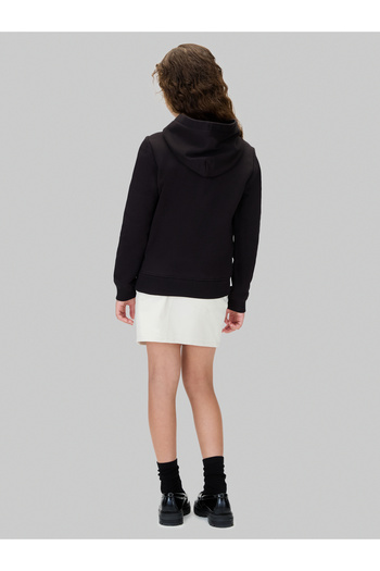 Calvin Klein Kids Black Monogram Terry Graphic Pullover Hoodie