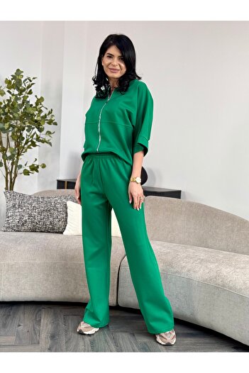 RAMONA BADESCU EXCLUSIVE Two-Piece Suit with Loose Blouse and Flared Pants